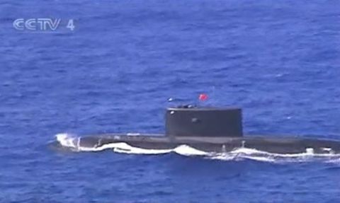 東海艦隊某潛艇支隊實彈攻防演練。圖片來源：CCTV視頻截圖