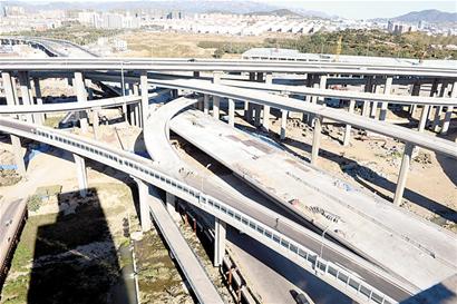 重慶路立交20日正式通車(chē) 5層38米高