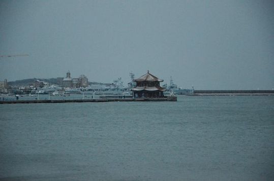 雪后棧橋顯露獨特韻味 游客不懼寒風(fēng)留影像