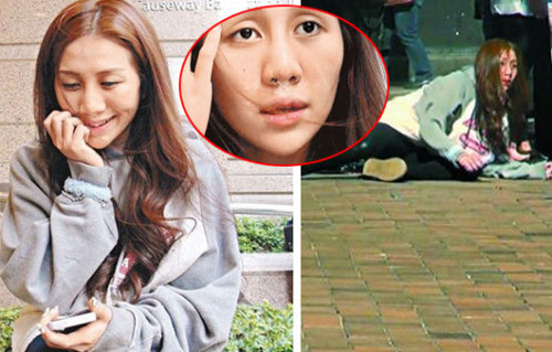 何超盈疑吸毒致幻，街頭跌坐鼻下現(xiàn)白粉