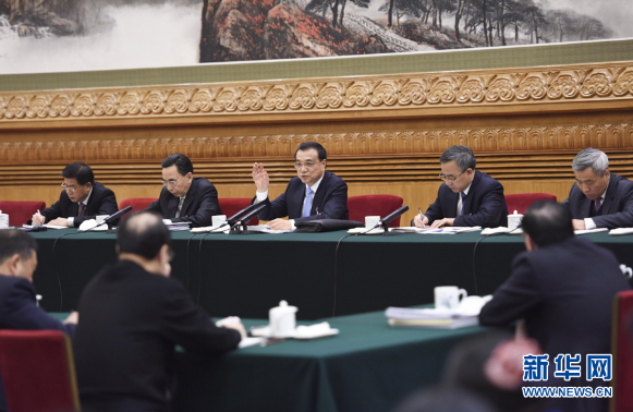 3月9日，李克強參加廣東代表團的審議。 新華社記者李學(xué)仁攝
